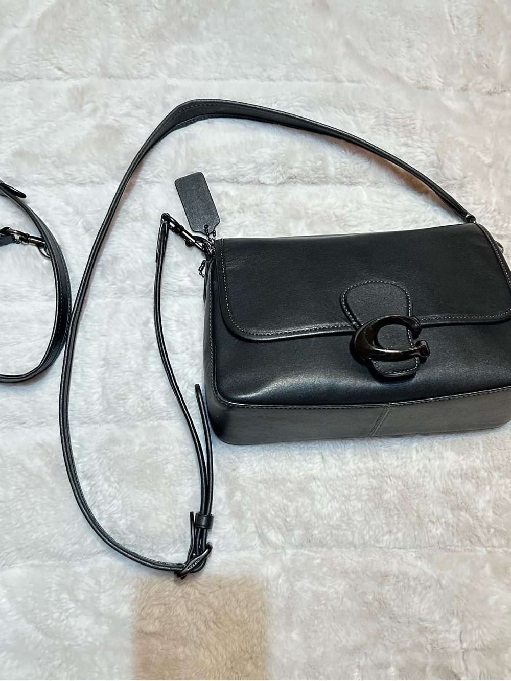 Coach Black Leather Crossbody with Signature 'C' Hardware USED